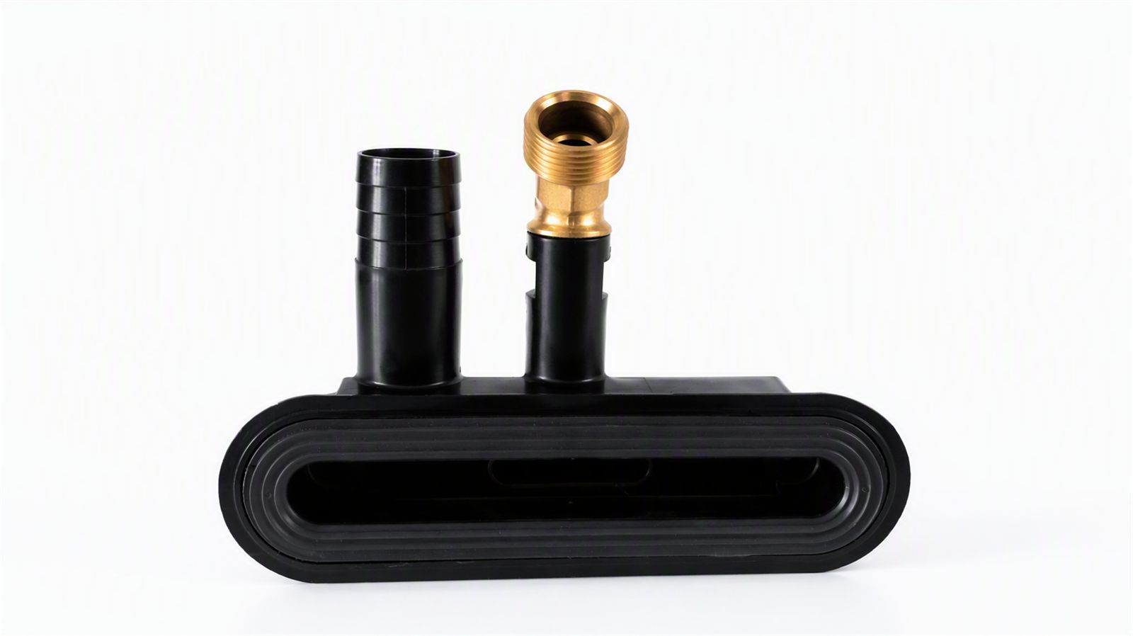 Plastic fitting with brass insert